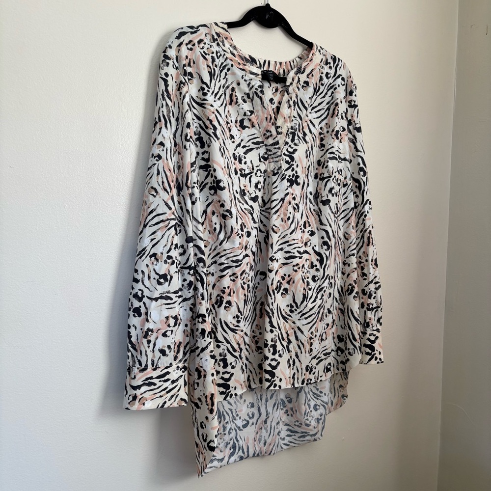 Tribal Multicolor Animal Print Blouse Size XL NWT - Picture 2 of 16